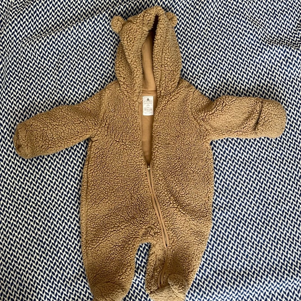 Baby Gap brown Sherpa onesie suit